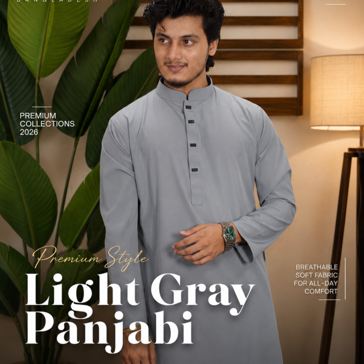 Imported Stitch SOLID PANJABI - Ash