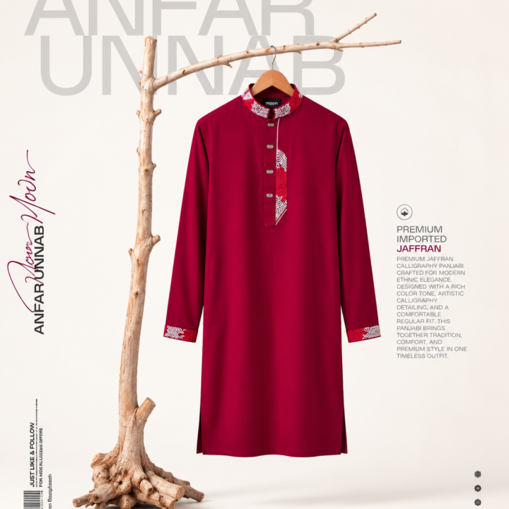 Maroon Jaffran Panjabi Product Poster