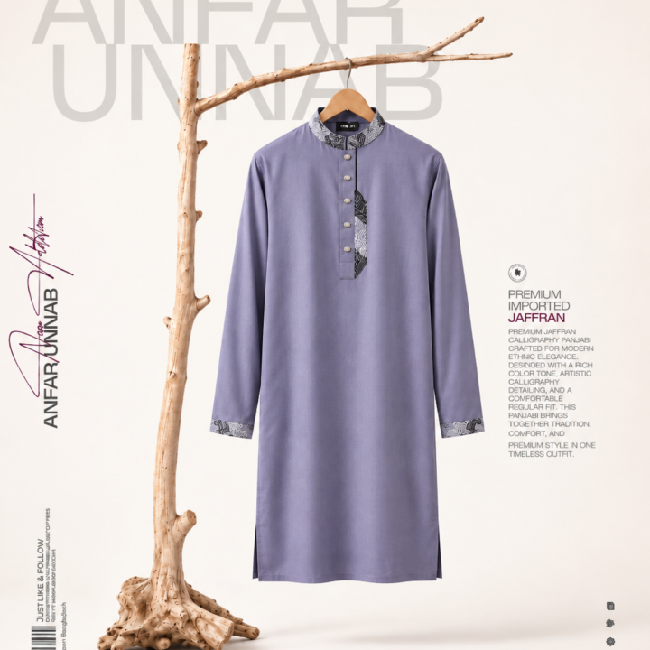 Premium Lilac Panjabi Editorial Poster