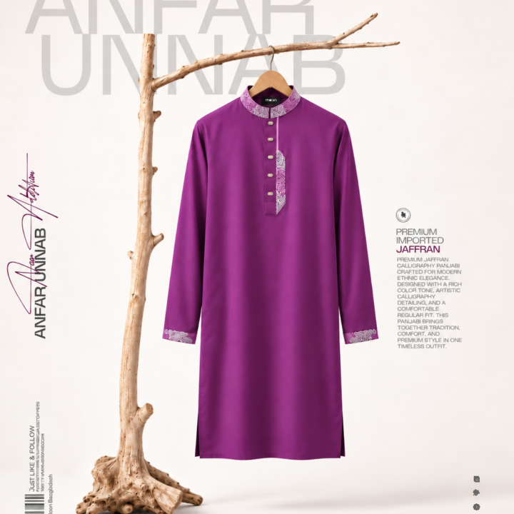 Premium Purple Jaffran Panjabi